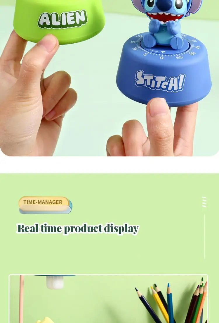 Stitchou Cute Cartoons Cute Pet Stitchou Timer Student Self-Discipline Learning Times Management Kitchen Machinery Timing Reminder