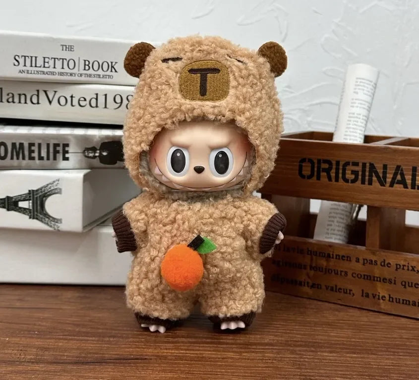 17cm Labubu  Mini Plush Toy Multiple Styles Clothing Set Labubu Outfit Accessories Trendy Play Clothing Labubu Clothes Gift