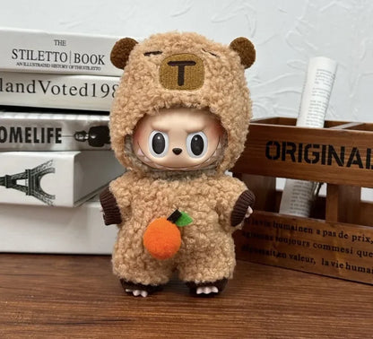 17cm Labubu  Mini Plush Toy Multiple Styles Clothing Set Labubu Outfit Accessories Trendy Play Clothing Labubu Clothes Gift