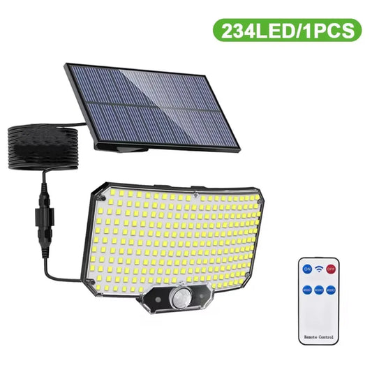 Lampes solaires 234LED lumières de sécurité solaires capteur de mouvement de jardin extérieur 3 Modes étanche Split solaire lumières murales d'inondation Garage