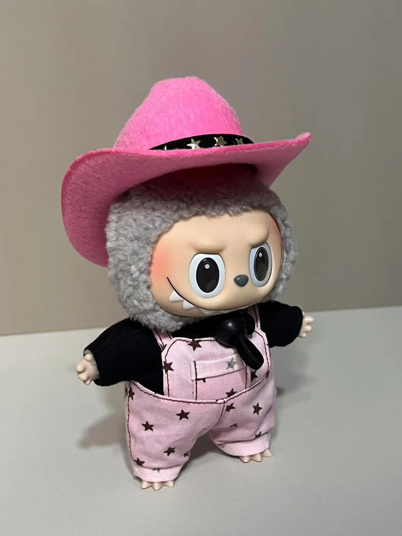 Tenue de poupée Labubu de 15 à 17 cm - Ensemble de vêtements style cowboy avec chapeau et accessoires | Accessoires Labubu | Labubu