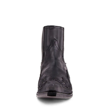 New Men's Boot Handmade Wedge Ankle Boots for Men Western Cowboy Boots Unisex Men's Leather Shoes Hard-Wearing