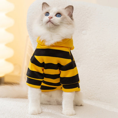 Costume de chat, abeille, costume d'Halloween, vêtements pour petits animaux, mode, adorables sweats à capuche pour chats