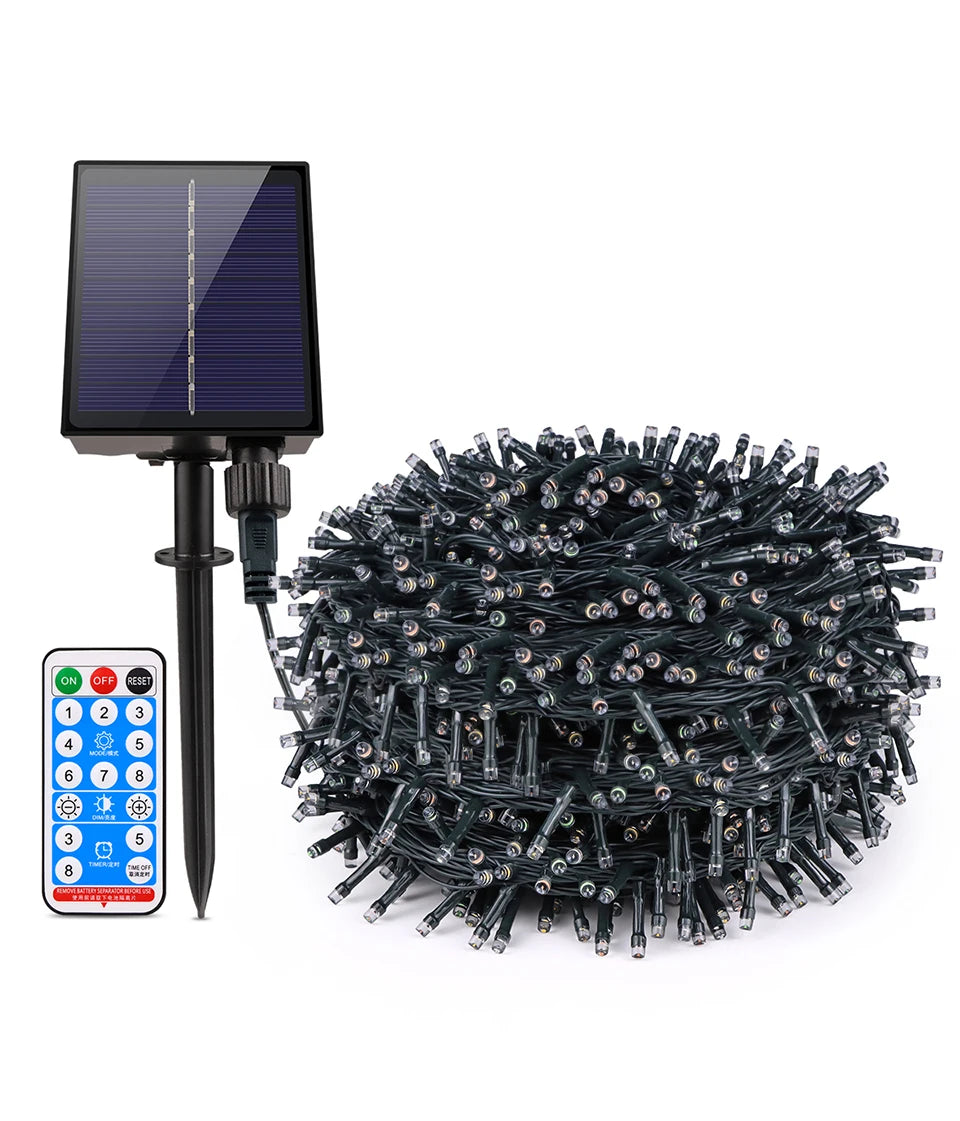 Energy Saving LED Outdoor Garden String Lights 10M 20M 30M 50M 100M Solar/EU/US Plug Charging LED Christmas Lawn Luminous Lamp