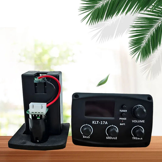 Préampli EQ pour guitare acoustique KLT-17A, 70x48mm, avec accordeur numérique, égaliseur EQ à 3 bandes avec accordeur, micro de guitare