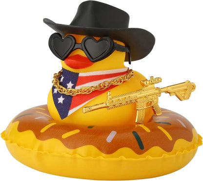 Cowboy Hat Rubber Ducks Toys Office Car Decoration Cute Summer Duck Duckling for Birthday Party Supplies Gifts for Friends Kids