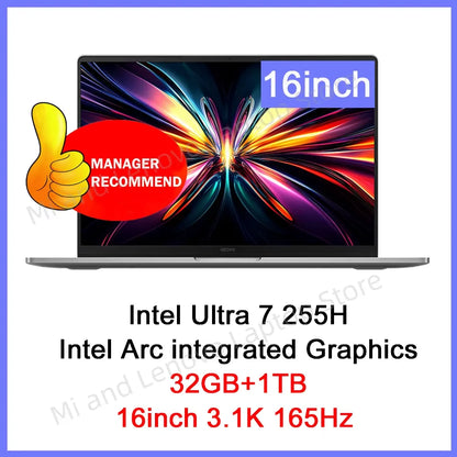 【World Premiere】REDMI Book Pro 16 2025 Ultra5-225H/Ultra7-255H 32GB+1TB 2.5K/3.1K 120Hz/165Hz  Grey