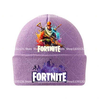 Fortnites Knitted Hats Cartoon Game Fortress Night Children Headgear Autumn Winter Woolen Caps Anime Hat Kids Birthday Gift New