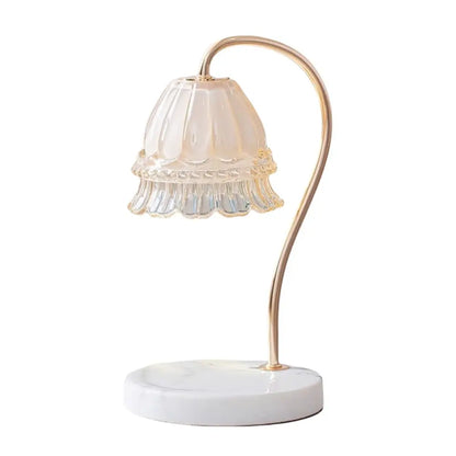 Lampe de bureau à bougie d'aromathérapie avec diffuseur d'arômes en marbre, minuterie d'éclairage à heure fixe, éclairage d'ambiance d'aromathérapie