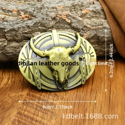 Ceinture ajustable en cuir style cowboy western, style punk, estampage en alliage, boucle de ceinture rétro américaine pour homme, accessoire de mode