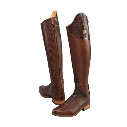 Equestrian Boots Genuine Leather Professional Horse Riding Sports Training High Top Knight Boots Wear-Resistant Competition