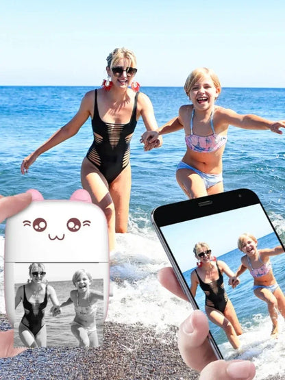 Mini Photo Pocket Printer Portable Ink-free Thermal 57mm Sticker Trans Paper Wireless BT 200dpi Android IOS Printing Machine