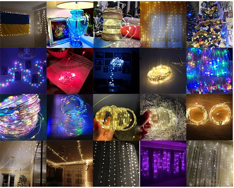 1m/2m/3m/5m/10m USB LED String Lights Garland Lamp DIY Party Wedding Christmas Tree Flasher Fairy LED Lights Home Decoration