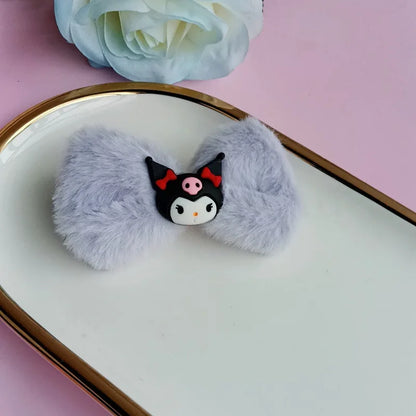 Kawaii Hair Accessories Side Clips That Won Hurt Hair Cute Cartoon Kuromi With Multiple Colors Choose Two Designs Girl Gift Toy