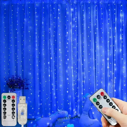 Rideau Lumineux LED USB avec Télécommande, Guirxiété Lumineuse, 8 Modes, 3 m, 6m, Vacances, Mariage, Dégradé, Chambre, Salon, Décor