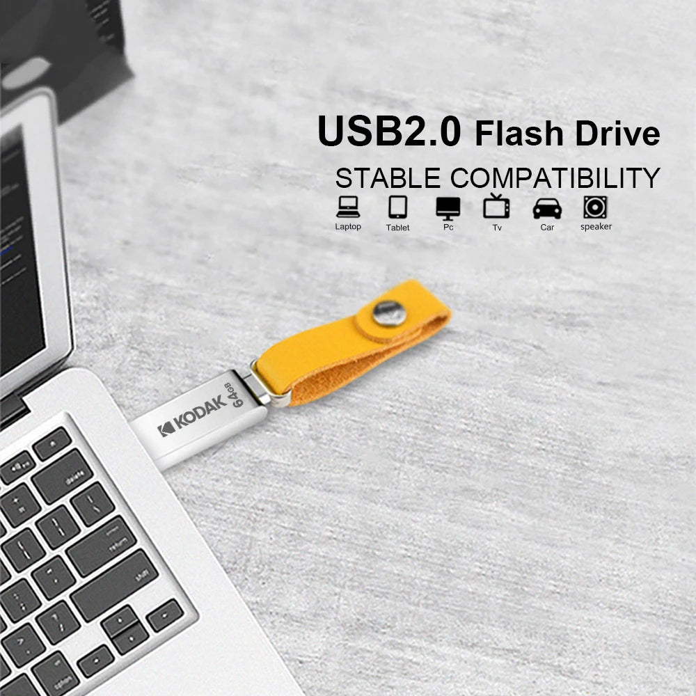 100% Original KODAK Mini metal 32GB 64GB 128GB USB Flash Drive lanyard for keys pen drive USB2.0 thumb drive