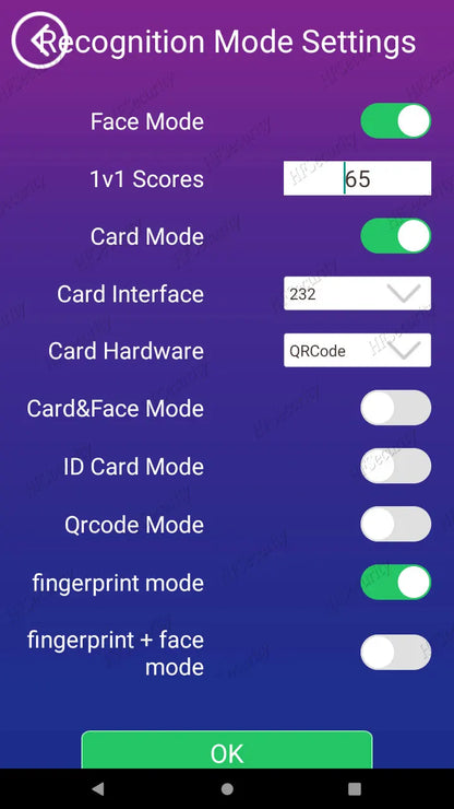HFSecurity FR05 lecteur de carte RFID à reconnaissance faciale tout-en-un Wifi système de contrôle d'accès de présence lecteur de détection de visage