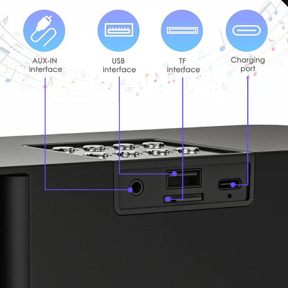 #LED Powerful Wireless Portable Dual Microphones Bluetooth 5.3 Speaker Hifi Stereo Family Party Karaoke Subwoofer Boombox gifts