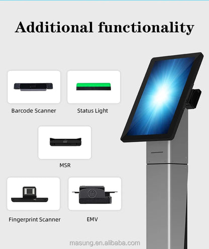 Meilleure vente MASUNG MS-S11 système de commande de kiosque en libre-Service tout en un support de sol POS kiosques de commande alimentaire paiement en libre-service