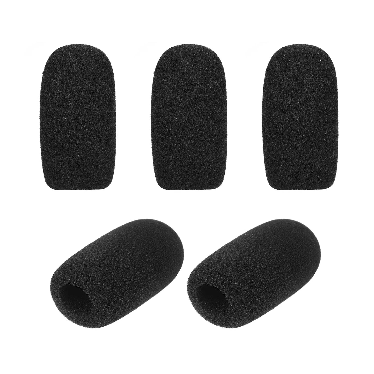 Mini bonnettes anti-vent pour microphone, protections en mousse pour micro-casque, noir, lot de 5 pièces