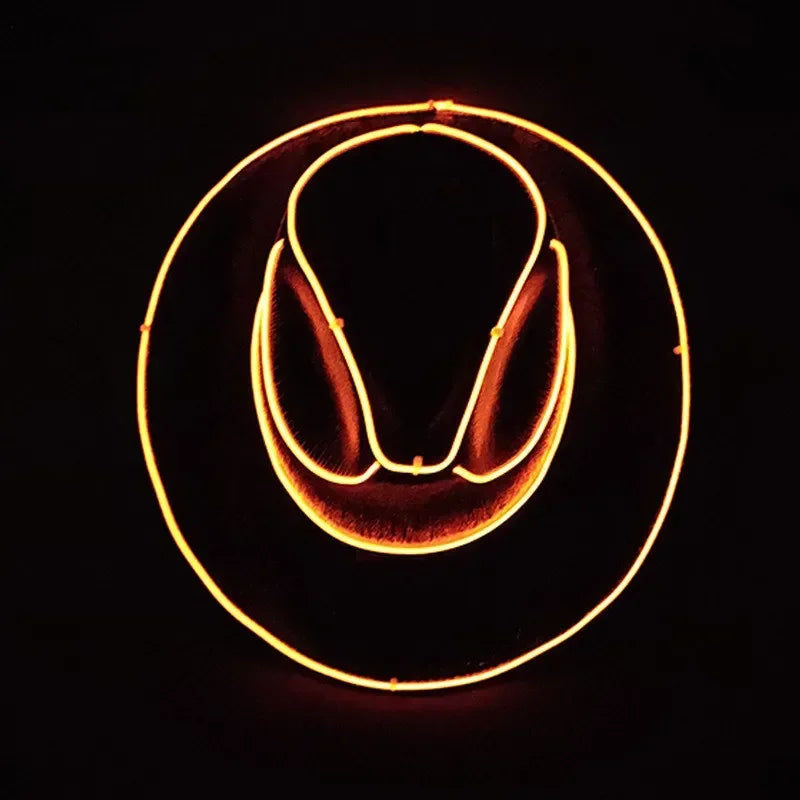 Glowing Light Bar Cap Wireless Disco Luminous Led Flashing Neon Western Cowboy Hat Bachelorette Party Supplies Bride Cowgirl Hat