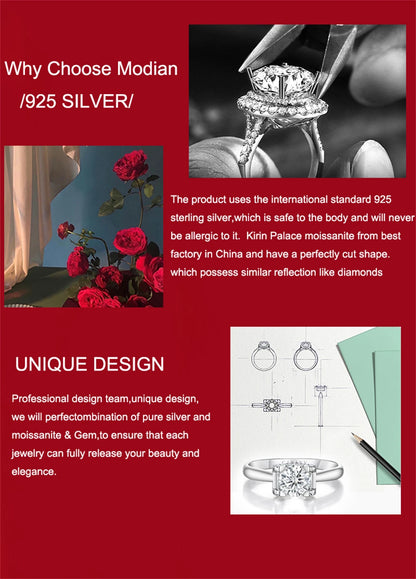 0.9CT Moissanite Ring for Women D VVS1 Round Diamond Double Halo Ring Engagement Christmas 925 Sterling Silver Wedding