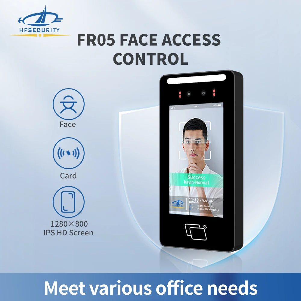 HFSecurity FR05 lecteur de carte RFID à reconnaissance faciale tout-en-un Wifi système de contrôle d'accès de présence lecteur de détection de visage