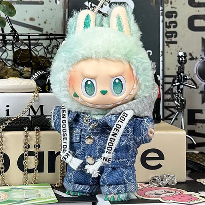 For 15-17cm Labubu Luxury Dress Set Fashion Clothes Pants Hat Outfit  Labubu V1 V2 Doll DIY  Clothing designer Toys Accessories