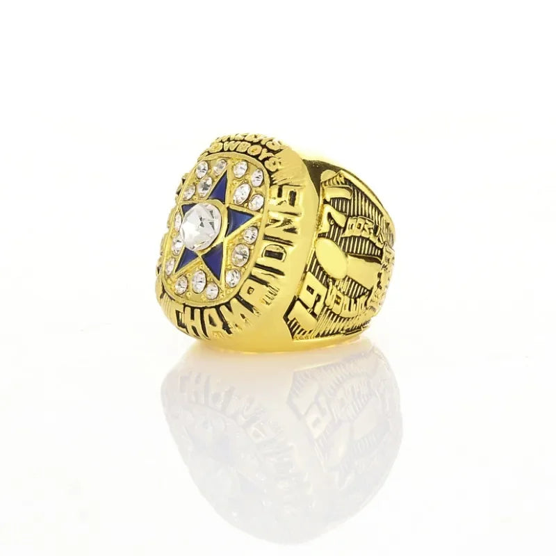 Bague de luxe Dallas Cowboy pour hommes et femmes, style punk, métal, cristal, étoile à cinq branches