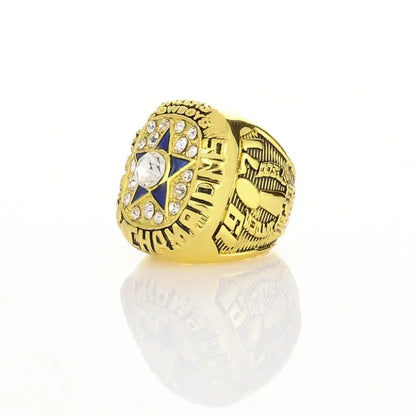 Bague de luxe Dallas Cowboy pour hommes et femmes, style punk, métal, cristal, étoile à cinq branches