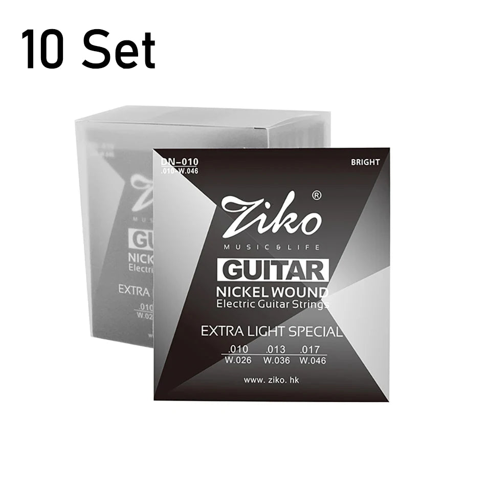 10 jeux de cordes de guitare électrique série Ziko DN, noyau Hexagonal, enroulement en alliage nickelé 009-042/010-046, vente en gros