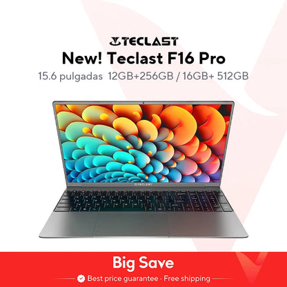 TECLAST F16Pro Laptop 15.6 inch, 16GB RAM 512GB SSD Computers, for Intel N95 CPU, IPS FHD 1080P Screen, WiFi 6, BT 5.0, USB3.2, Backlit Keyboard, 38000mWh