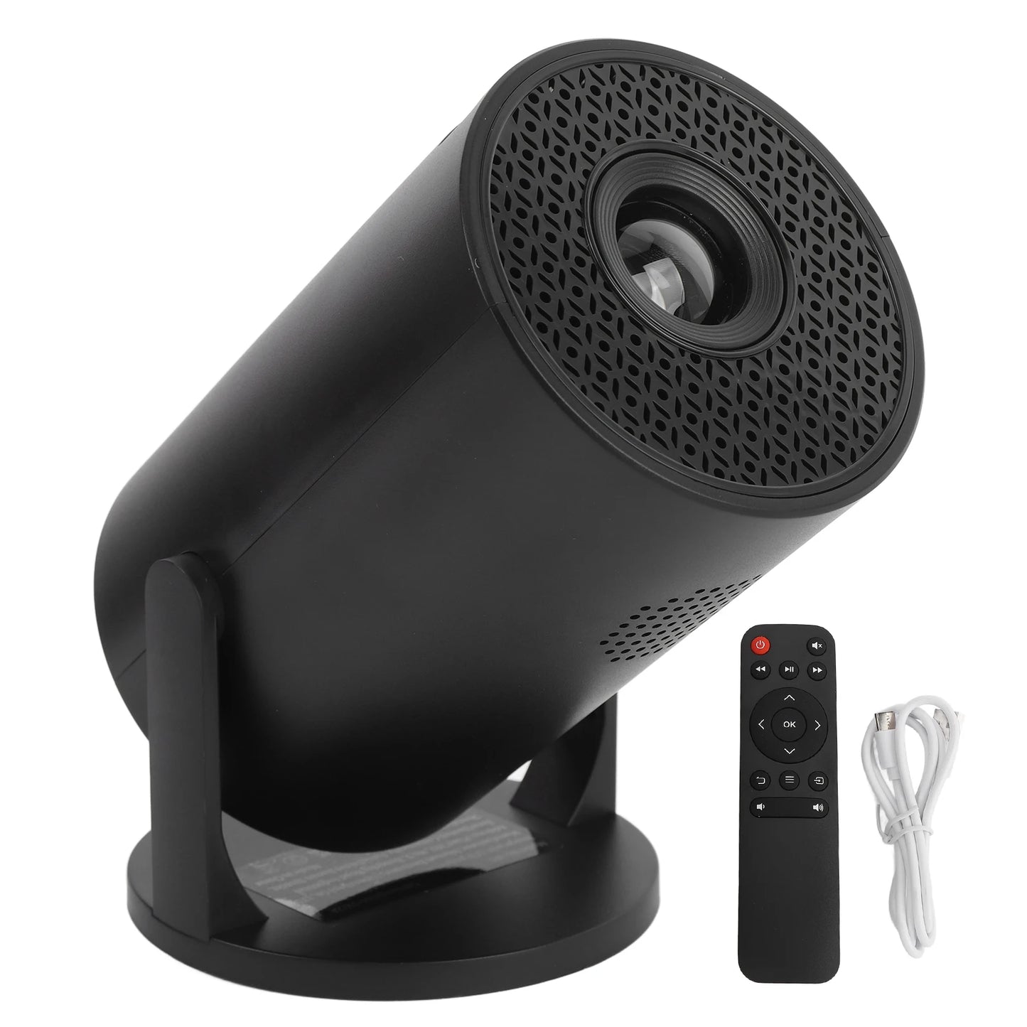 Video Projector Portable Projector Bluetooth Wireless Fidelity USB TV Sticks 8000lm Brightness Black for Laptop PC Smartphone