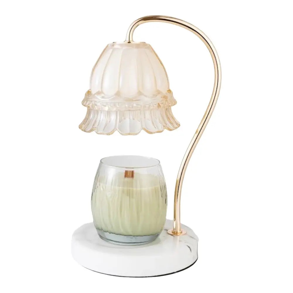 Lampe de bureau à bougie d'aromathérapie avec diffuseur d'arômes en marbre, minuterie d'éclairage à heure fixe, éclairage d'ambiance d'aromathérapie