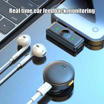 Microphone Lavalier 2.4GHz, sans fil, à aspiration magnétique, avec étui de chargement, pour enregistrement vidéo, Plug and Play