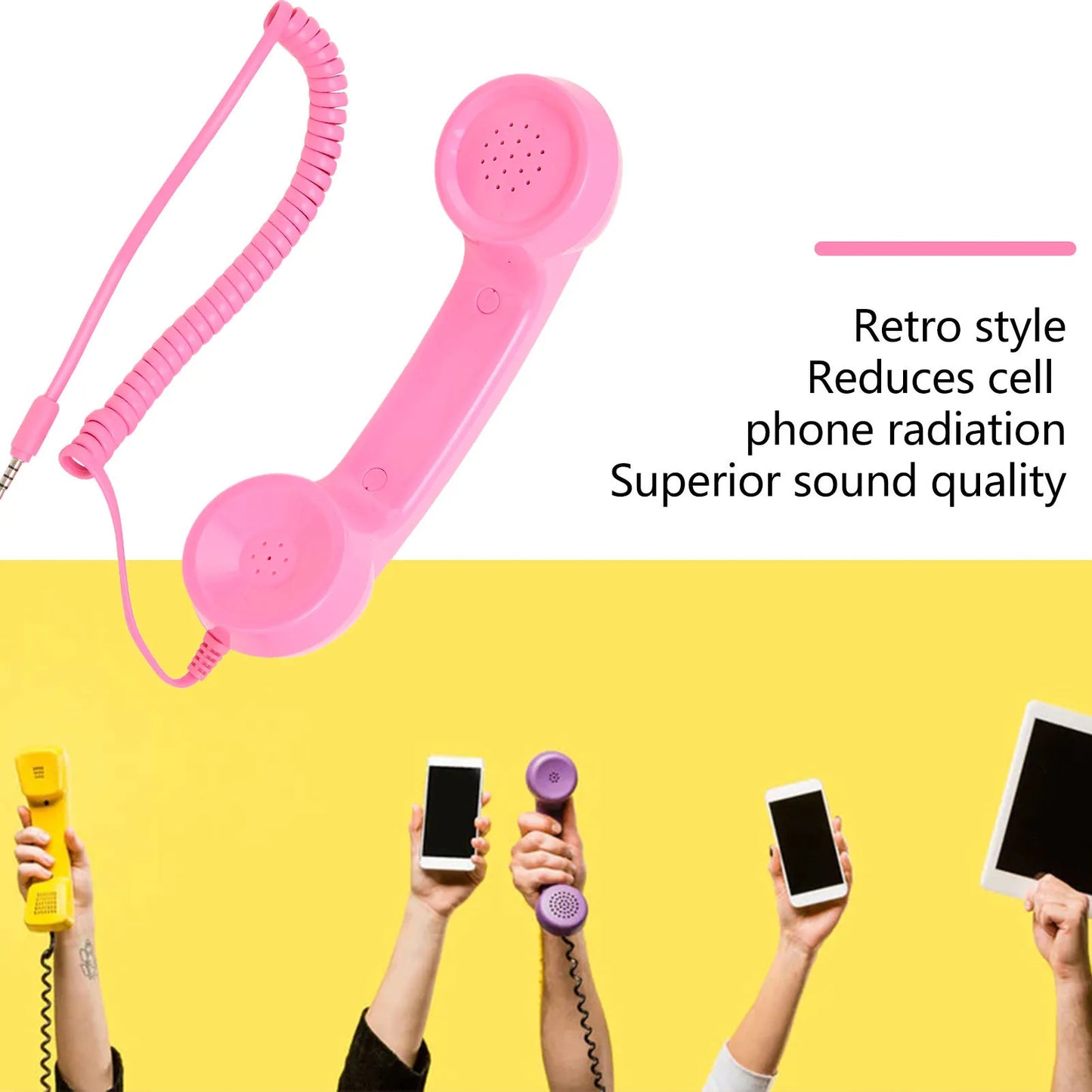 Handheld Cell Phone Telephone Receiver Multifunction One Click  Radiation Proof Retro Phone Handset for Mobile Phones Computers