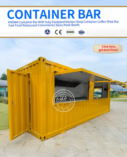Modular Restaurant Container Bar With High Quality  Food Kiosk Container Bar Coffee Shop Restaurant USA Standard