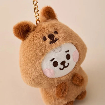 Baby Animal Series Bt21 Cooky Shooky Plush Doll Keychain Pendant Cute Koya Toy Girls Bag Packaging Decoration Collection Gift
