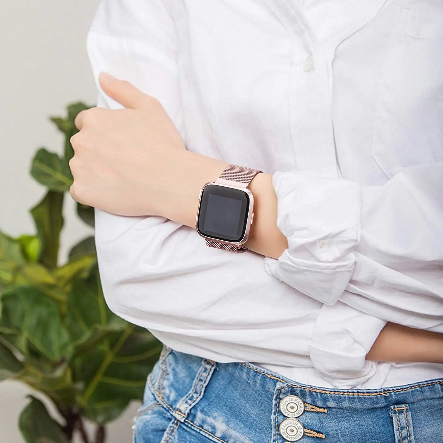 Milanese Loop strap for Fitbit versa 4 3 Band Sense/Lite Magnetic watchband correa Stainless Steel metal Bracelet Fitbit versa 2