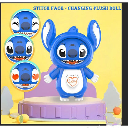 Stitch Funny Face Changing Toy Automatic Press Switch Expression Changer Stress Relief Fidget Toy For Kids Adults