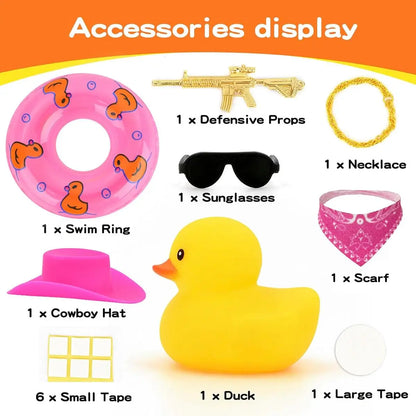 Cowboy Hat Rubber Ducks Toys Office Car Decoration Cute Summer Duck Duckling for Birthday Party Supplies Gifts for Friends Kids