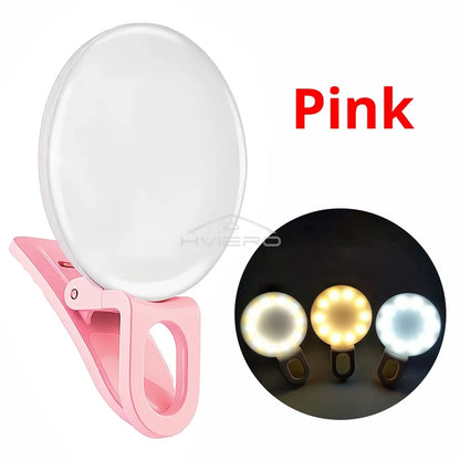 Anneau lumineux Led pour Selfie, Rechargeable par USB, lumières de remplissage, luminosité chaude et froide réglable, pour appareil Photo, vidéo, accessoires de Streaming en direct