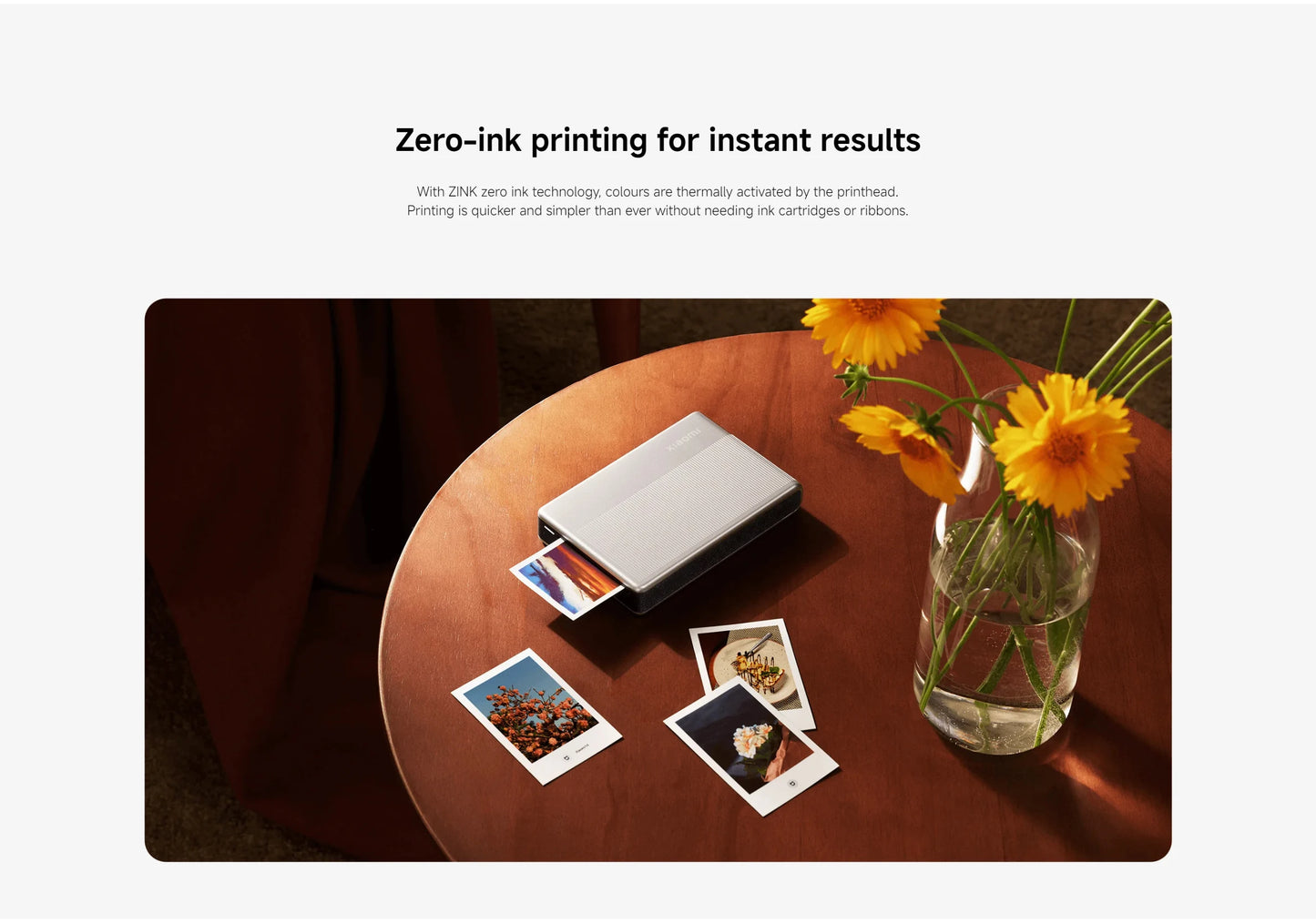 Xiaomi Portable Photo Printer 1S Bluetooth Thermal Print ZINK Inkless Technology Xiaomi App Wireless Portable Photo Printing