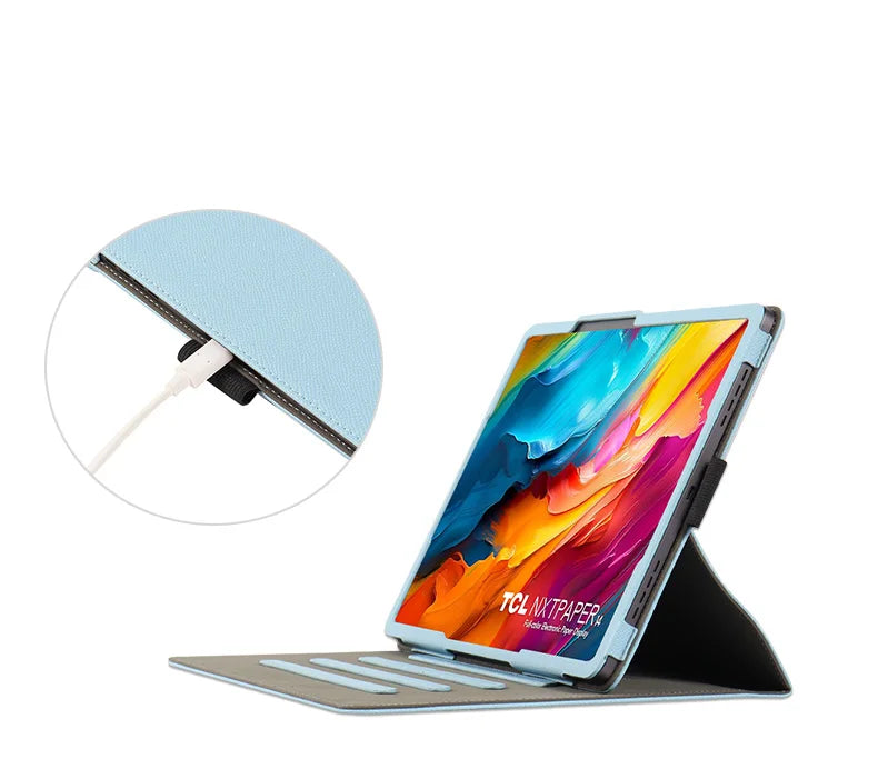 Étui rotatif à 360 degrés Mingfeng pour tablette PC TCL NXTPAPER 14 9491G 14,3 pouces, housse magnétique avec dragonne 2024