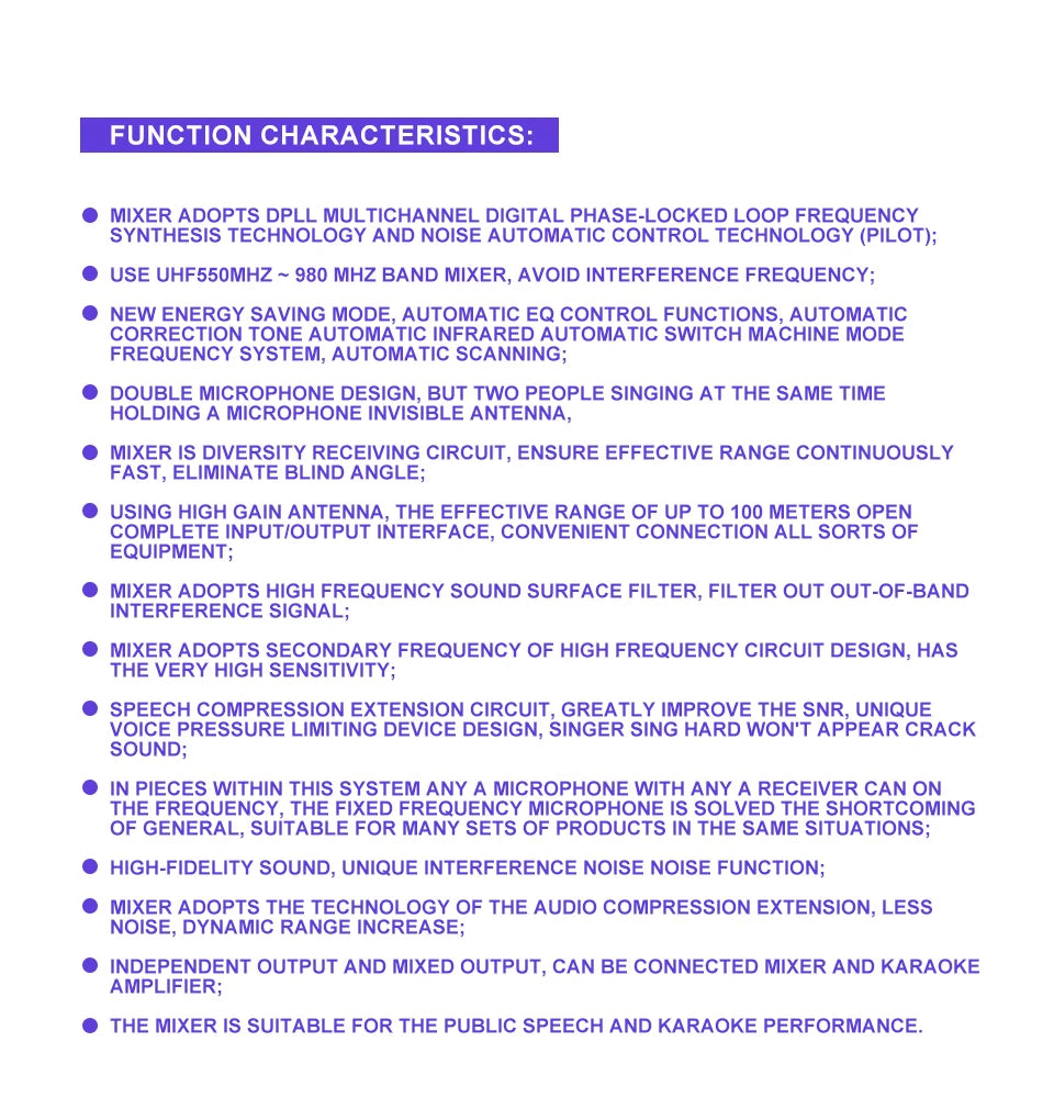 KATELEIYU UHF High end karaoke stage performance, wedding family KTV, party professional 8-channel wireless microphone system