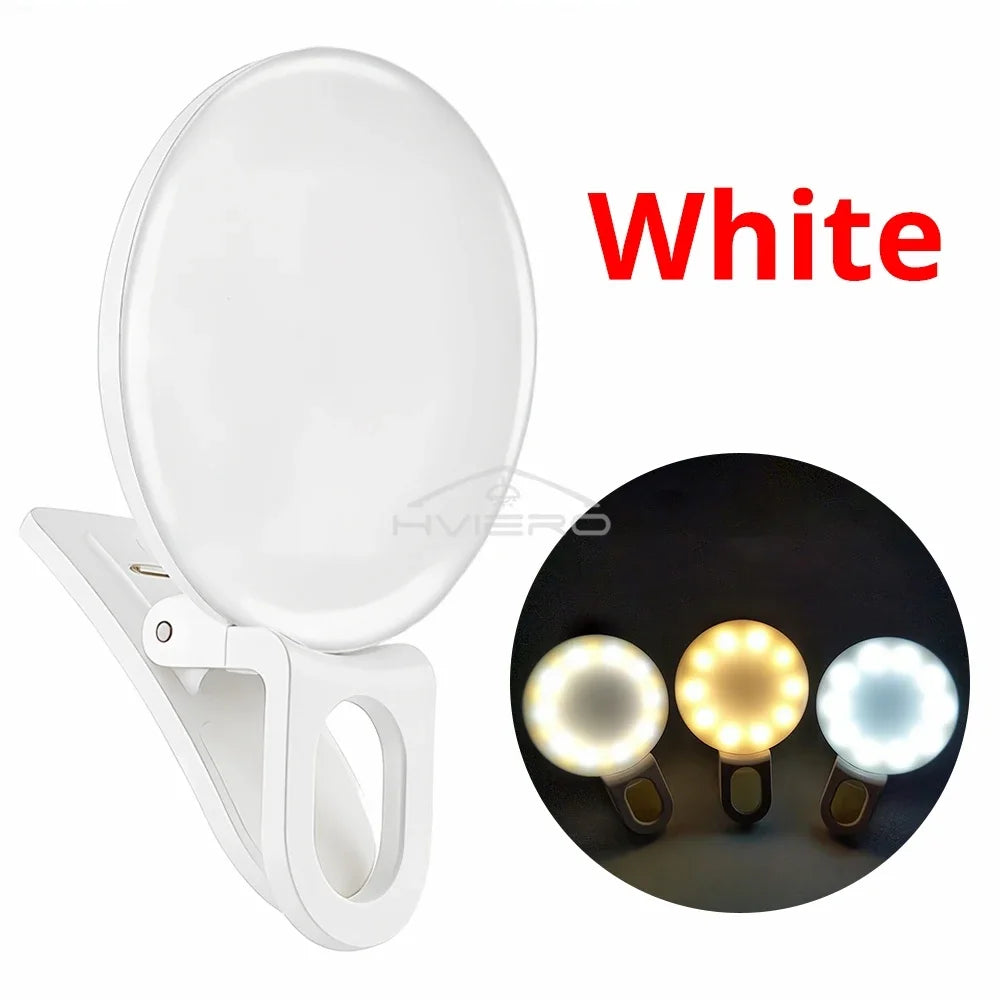 Anneau lumineux Led pour Selfie, Rechargeable par USB, lumières de remplissage, luminosité chaude et froide réglable, pour appareil Photo, vidéo, accessoires de Streaming en direct