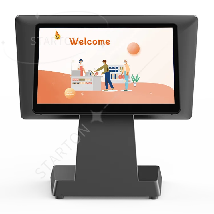 Système de point de vente à double écran tactile de 15,6 pouces, Machine de point de vente, systèmes tout-en-un pour les restaurants de magasin de détail, vente en gros