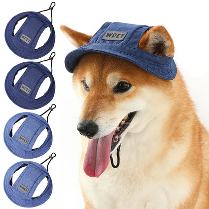 Chapeau d'été réglable pour animaux de compagnie, protection solaire contre les fuites d'oreilles, chapeau de cowboy en lin pour chiot, casquette de soleil, visière, chapeau de sport d'extérieur mignon pour chat