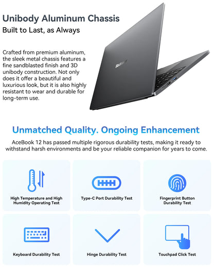 Ordinateur portable Blackview AceBook 12 Win 11 16'' FHD IPS, Intel I5-1030NG7, 16 Go de RAM, 512 Go de SSD, bouton d'alimentation 2 en 1 avec empreinte numérique