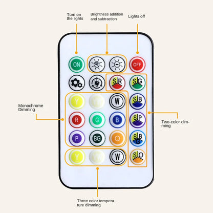 High Footed LED Atmosphere Desk Lamp Water Ripple Touch/Remote Control Projection Night Light Non-slip Bottom Romantic